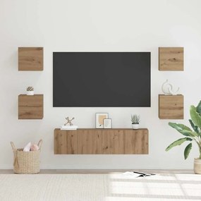 Conjunto de móvel de TV com prateleira 6 pcs carvalho artisiano