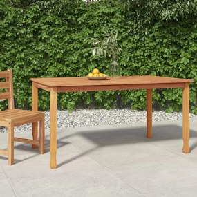 316606 vidaXL Mesa de jantar p/ jardim 150x90x75 cm madeira de teca maciça