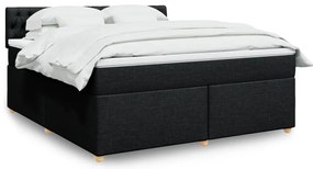 Cama com molas/colchão 180x200 cm tecido preto