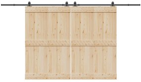 Kit de ferragens para porta deslizante 400 cm aço preto