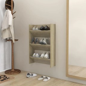 Sapateira de parede 60x18x90 cm contraplacado carvalho sonoma
