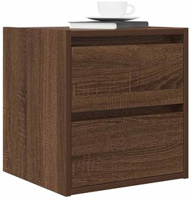 Mesa de cabeceira de parede 38x34x40 cm carvalho castanho