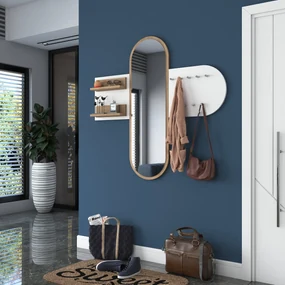 Hall Stand P3 – Branco e Nogueira – 125x120x12 cm