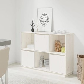 vidaXL Aparador 110,5x35x80 cm madeira de pinho maciça branco