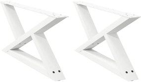 Pés para mesa de centro 2 peças, branco, 70x(30-31,3) cm, aço