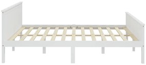 Estrutura de cama 200x200 cm pinho maciço branco