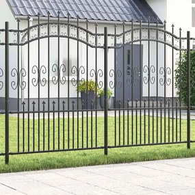 vidaXL Cerca de jardim Cinzeto 190 cm Aço com Revestimento em Pó
