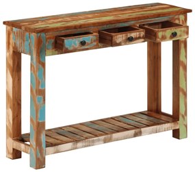 Mesa consola 110x30x76 cm madeira recuperada maciça
