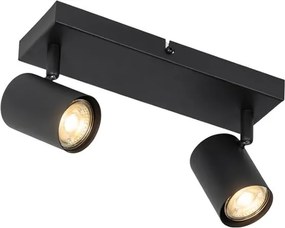 Plafon moderno preto 2-luzes ajustável retangular - Jeana