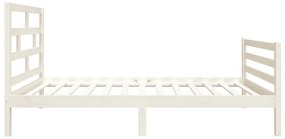 Estrutura de cama solteiro 90x190 cm madeira maciça branco