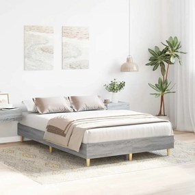 Estrutura de cama sem colchão 135x190 cm cinza sonoma