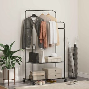 vidaXL Suporte para Roupas com prateleira Preto 80 x 53 x 156 cm