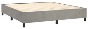 Estrutura de cama sem colchão 160x200 cm veludo cinzento-claro