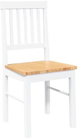 Cadeiras de jantar 2 pcs madeira de seringueira maciça branco