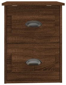 Mesas de cabeceira parede 2 pcs 41,5x36x53 cm carvalho castanho
