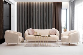 Sofá de 3 Lugares Istiridye – Bege – 215x90x80 cm