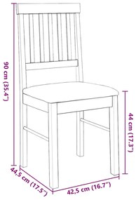 Cadeiras de jantar com almofadões 2 pcs madeira maciça branco