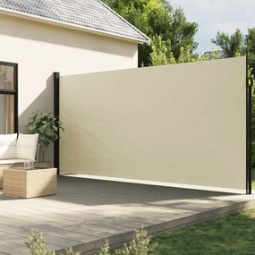 vidaXL Toldo lateral retrátil 220x500 cm cor creme