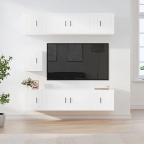 vidaXL Conjunto móveis de TV 7 pcs madeira processada branco