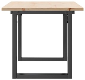 Mesa de centro estrutura em O 90x40x45 cm pinho e aço