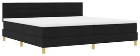 Cama Box com Colchão e LED Preta 200x200 cm Tecido