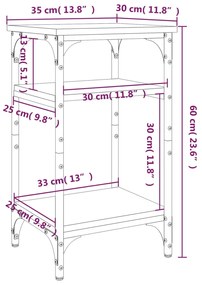 Mesa de apoio 35x30x60 cm derivados de madeira preto