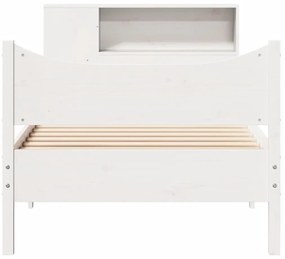 Cama sem colchão 100x200 cm madeira de pinho maciça branco