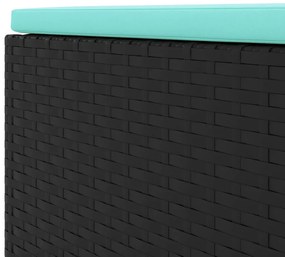 8 pcs conjunto lounge de jardim c/ almofadões vime PE preto