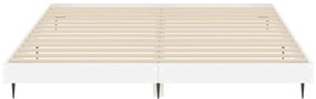 Estrutura de cama 140x200 cm derivados madeira branco brilhante