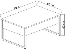 Conjunto de Mobiliário de Sala Luxe Set – Branco/Preto – Espessura 18