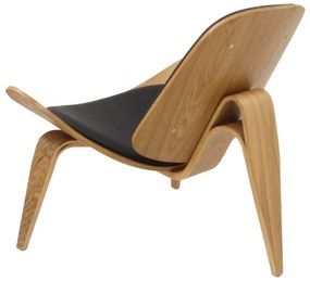 Poltrona NORDIC – 89x79x76 cm – Madeira Laminada de Freixo e Pele Sint