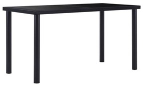 7 pcs conjunto de jantar couro artificial preto