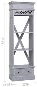 Aparador alto 60x30x175 cm mogno maciço