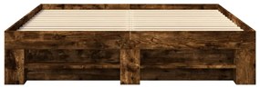 Estrutura de cama s/ colchão derivados madeira carvalho fumado