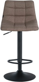 Banco de bar Jerry em tecido com estrutura preta 87-108,5 x 43 x 46,5 cm Castanho acinzentado