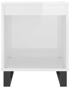 Mesa de cabeceira 40x35x50cm derivados madeira branco brilhante