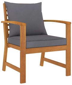 5 pcs conjunto lounge de jardim c/ almofadões acácia maciça
