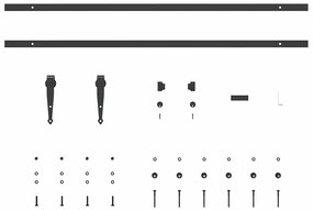 Kit para armário deslizante aço carbono 213 cm