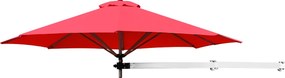 Guarda-sol montado na parede 250 cm x 184 cm  com poste ajustável e inclinável resistente para jardim, varanda, pátio Vermelho