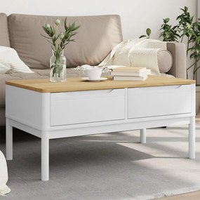 Mesa de centro FLORO 99x55,5x45 cm madeira pinho maciça branco