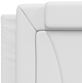 Almofadão de cabeceira 100 cm couro artificial branco