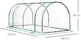 Estufa 200x100x80cm para Jardim Terraço Cultivo de Plantas Estufa com