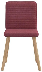 Cadeiras de jantar 6 pcs tecido vermelho-tinto