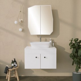 Armário de Casa de Banho Quartz – Branco – 12x45x50 cm