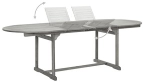 Mesa de jantar p/ jardim (160-240)x100x75 cm acácia maciça