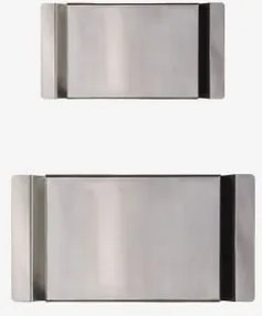 Set De 2 Tabuleiros Para Servir Em Aço Inoxidável Pigel Aço Inoxidável - Sklum