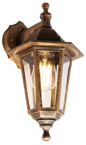 Aplique antigo exterior dourado IP44 - NEW HAVEN Clássico / Antigo