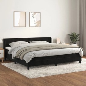 3130921 vidaXL Cama com molas/colchão 200x200 cm veludo preto