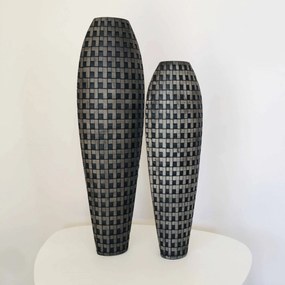 Jarras Decorativas Quadrados Preto&amp;Cinza - 48 centímetros
