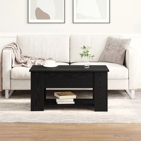 Mesa de Café em Carvalho Preto 79x49x41 cm Feita de Madeira Engenharia